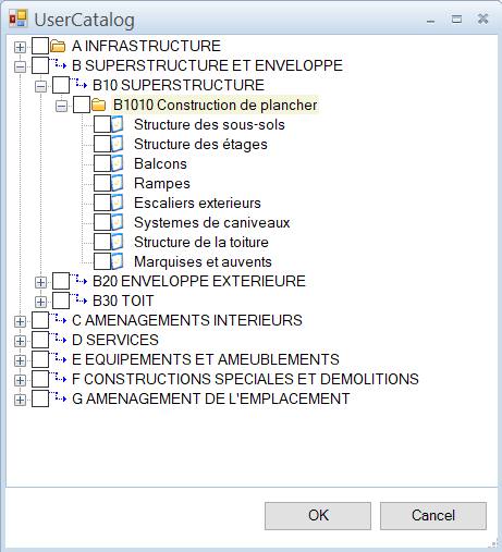 Allplan 2021 Classification Uniformat