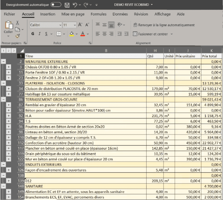 Démo Revit Ecobimo Démo Revit Ecobimo