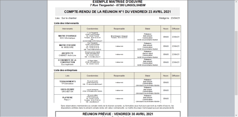 Suivi de chantier DeviSOC Suivi de chantier DeviSOC
