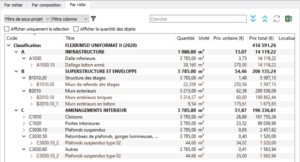 Amélioration des rapports de quantités sur JustBIM